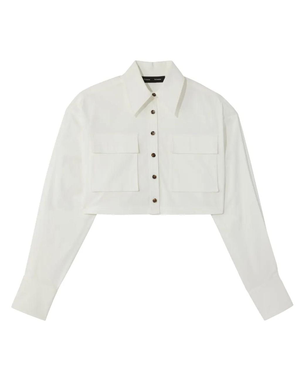 Proenza Schouler White Poplin Cropped Shirt