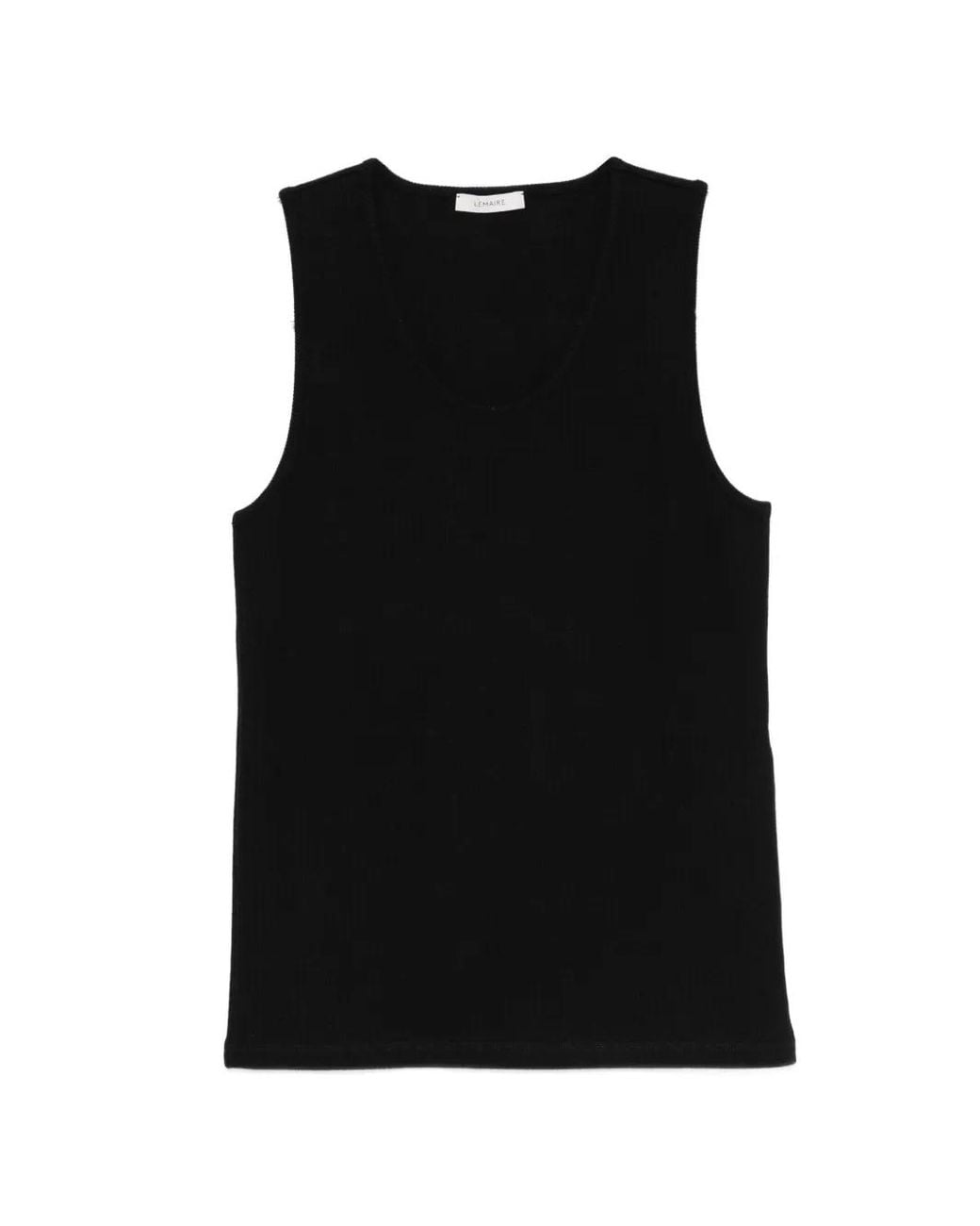 Lemaire Black Ribbed Tank Top for men