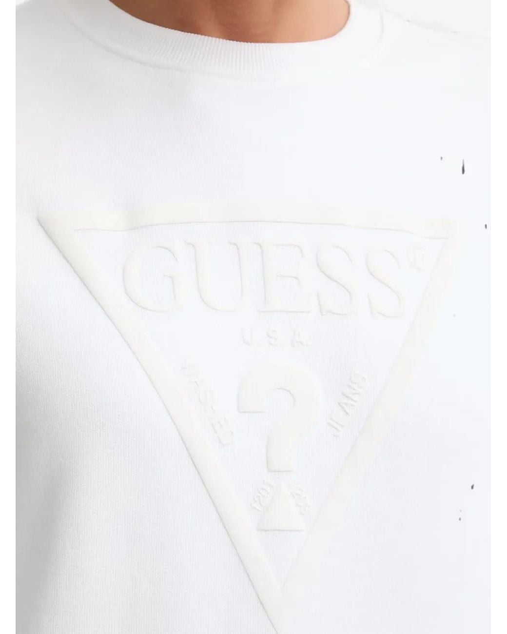 Guess White Hoodie À Patch Logo