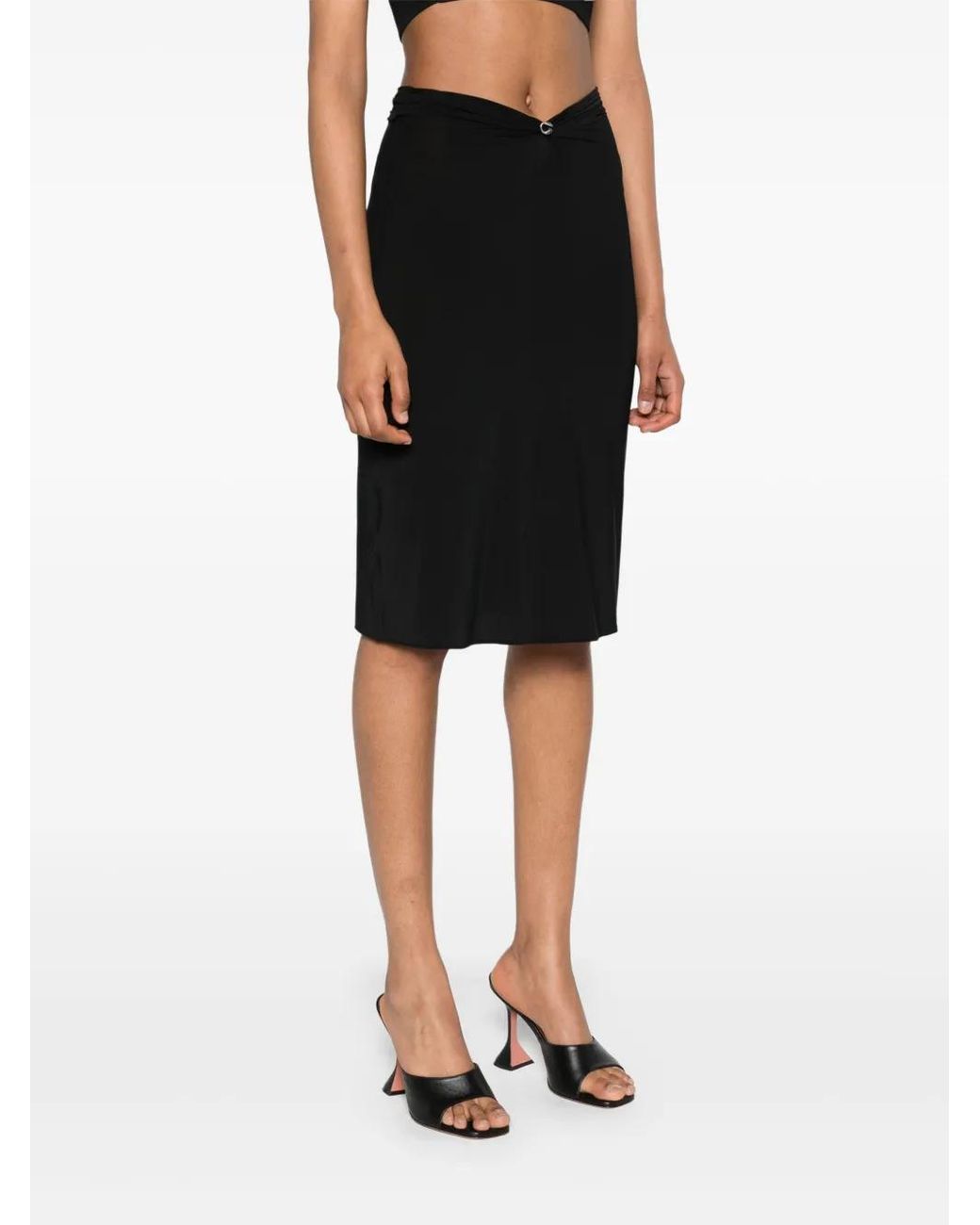 Coperni Black Triangle-Hardware Midi Skirt