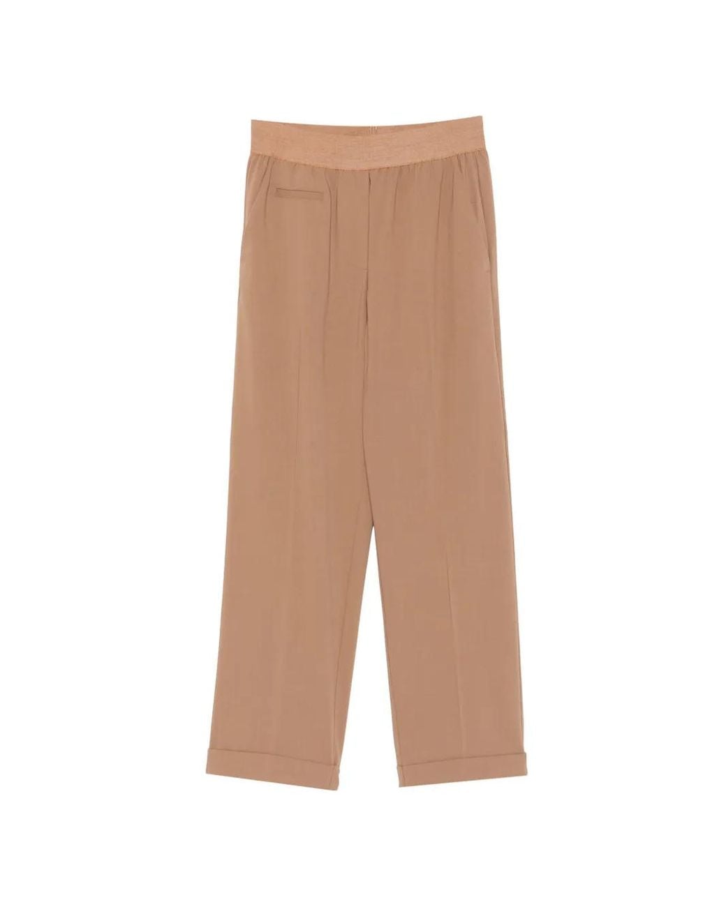Le Tricot Perugia White Elasticated-Waistband Trousers