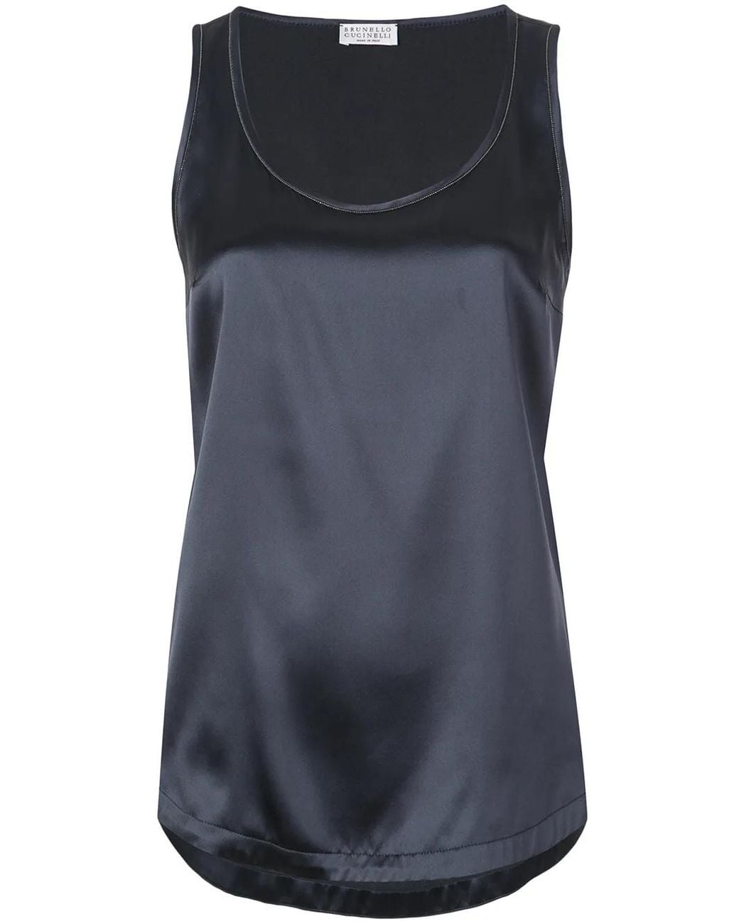 Brunello Cucinelli Blue Silk Tank Top