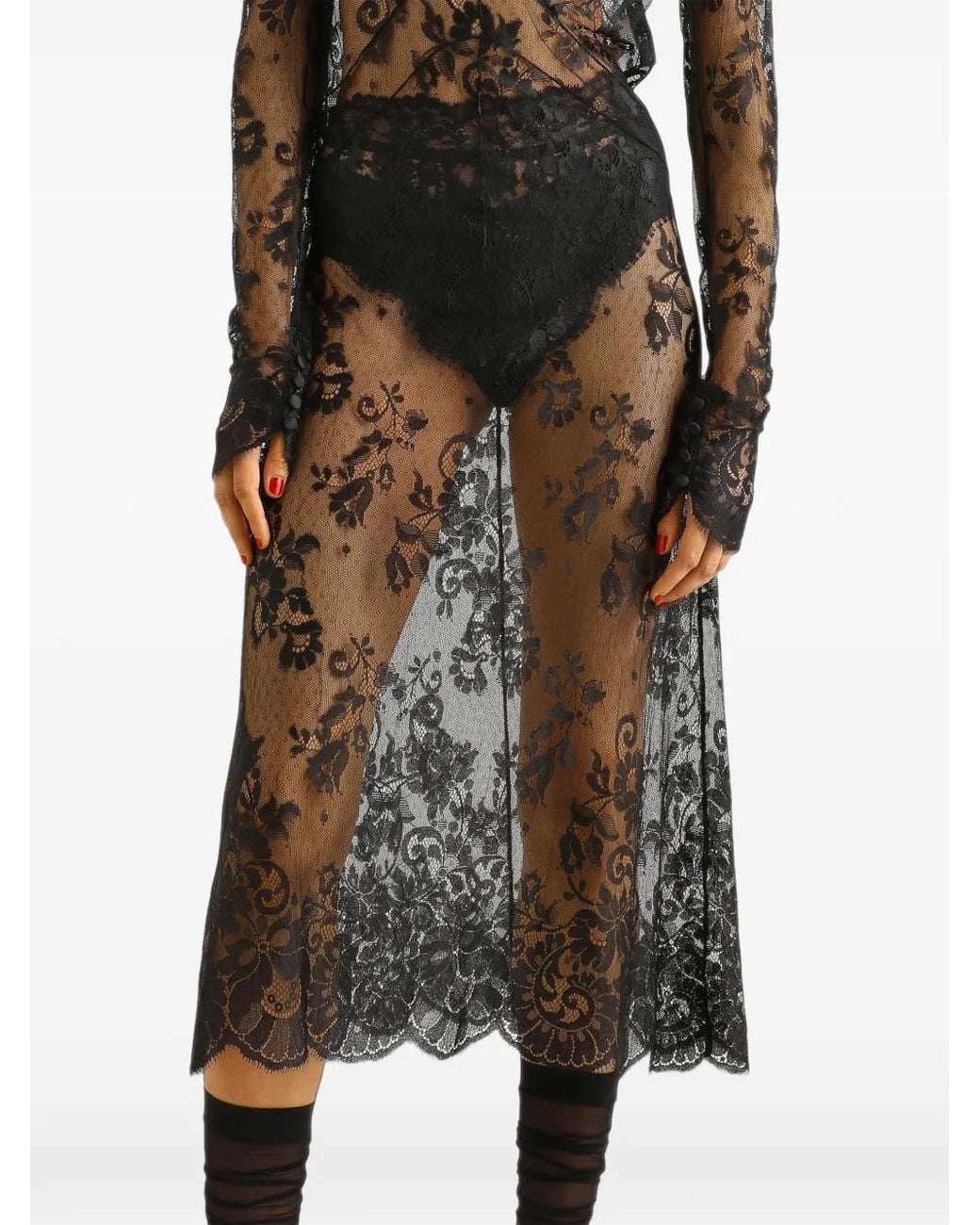 Dolce & Gabbana Black Chantilly Lace Dress