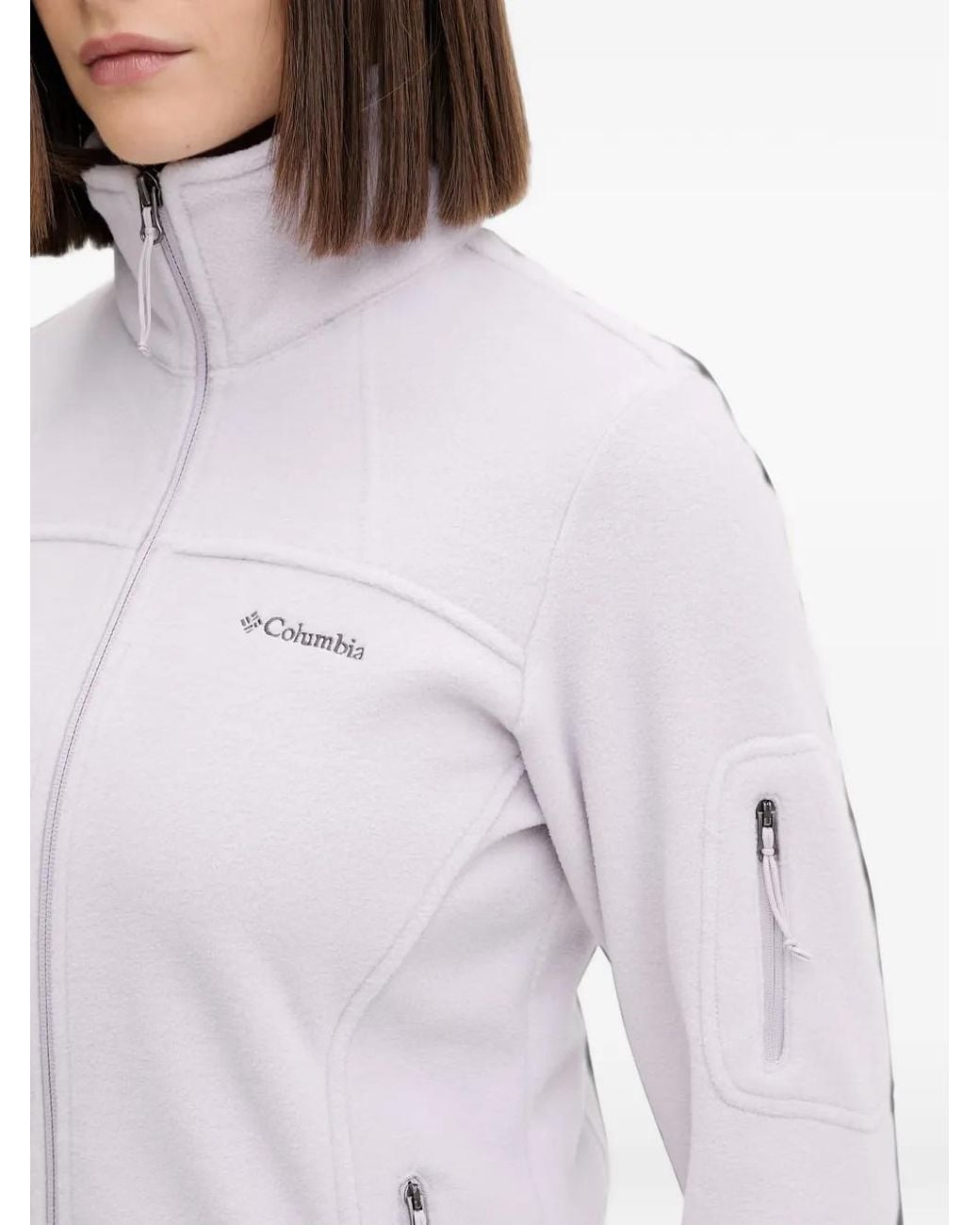Columbia White Fast Trek Zipped Fleece Sweatshirt