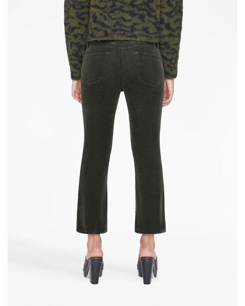 FRAME Green Le Crop Flared Cropped Jeans