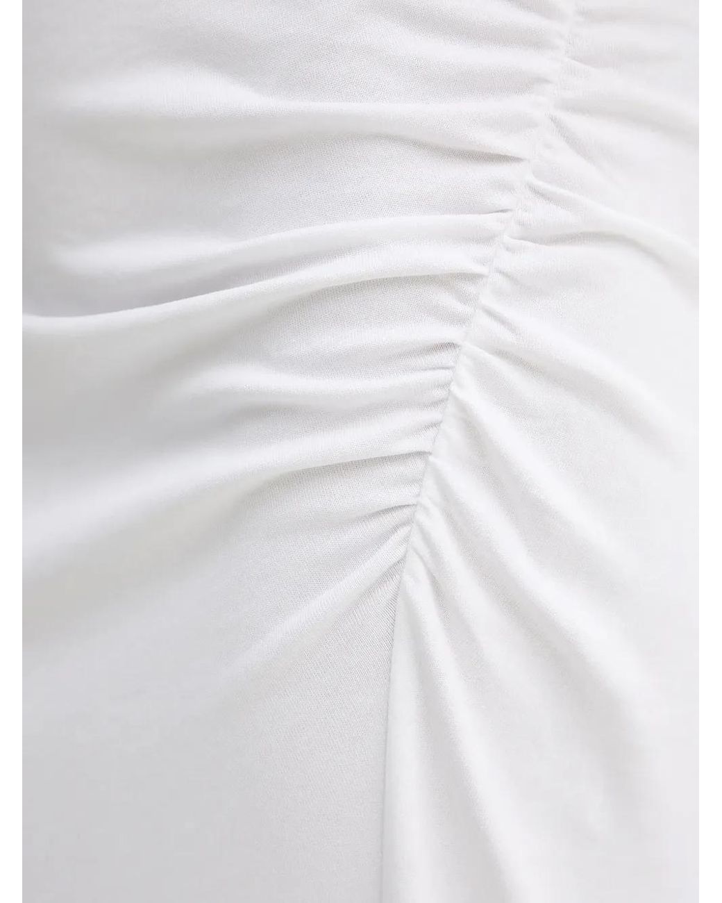 Pinko White Shoulder-Padded Side-Split Maxi Dress