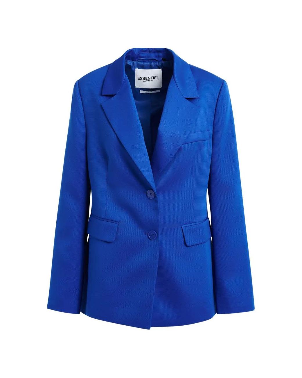 Essentiel Antwerp Blue Button Flap-Pocket Blazer