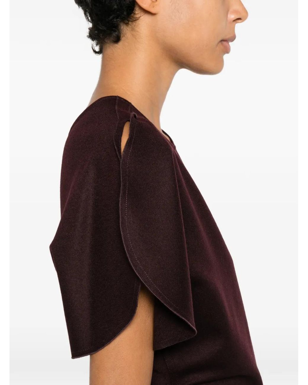 Victoria Beckham Purple Bela Ruched Midi Dress