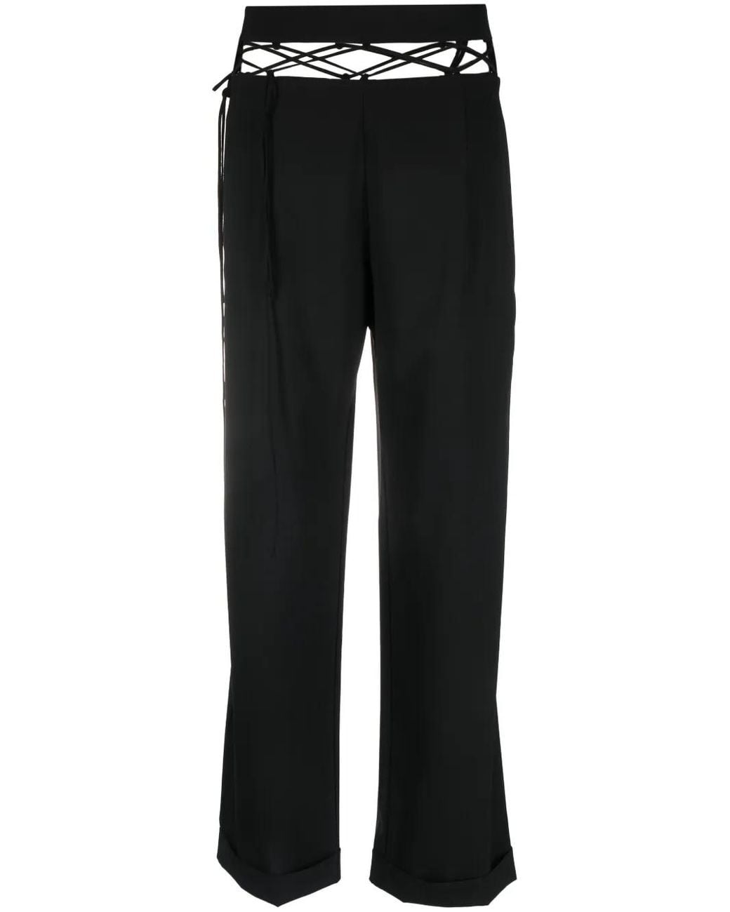Nensi Dojaka Black Cut-Out Wool Trousers