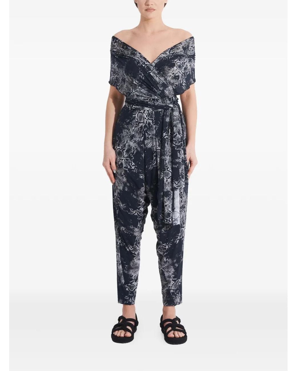 Tessitura Body Couture Blue Multiway Printed Jumpsuit