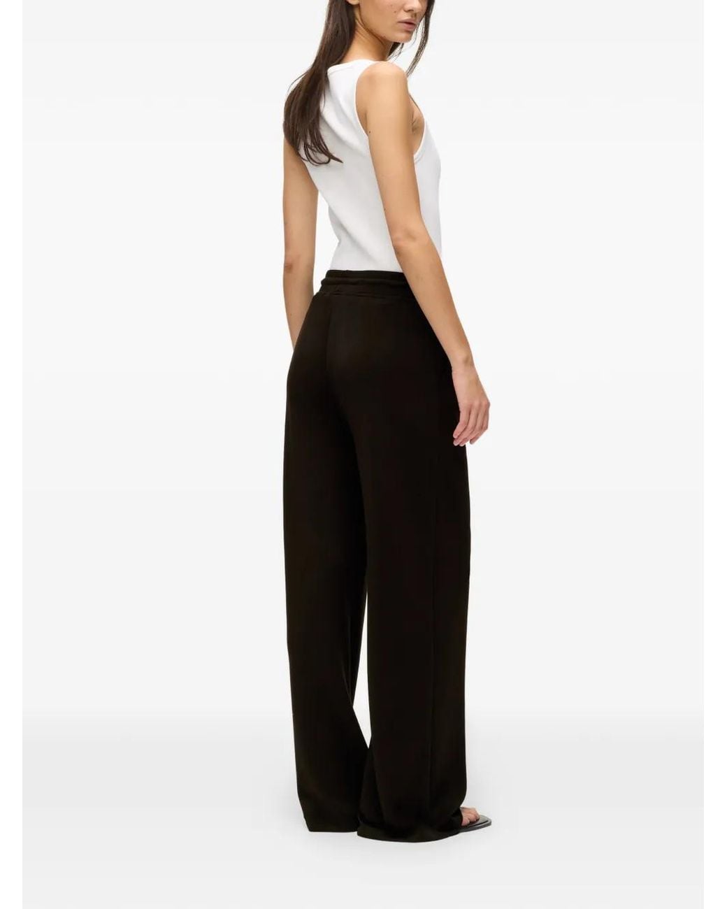 Karl Lagerfeld Black Rue St-Guillaume Logo-Detail Drawstring Track Pants