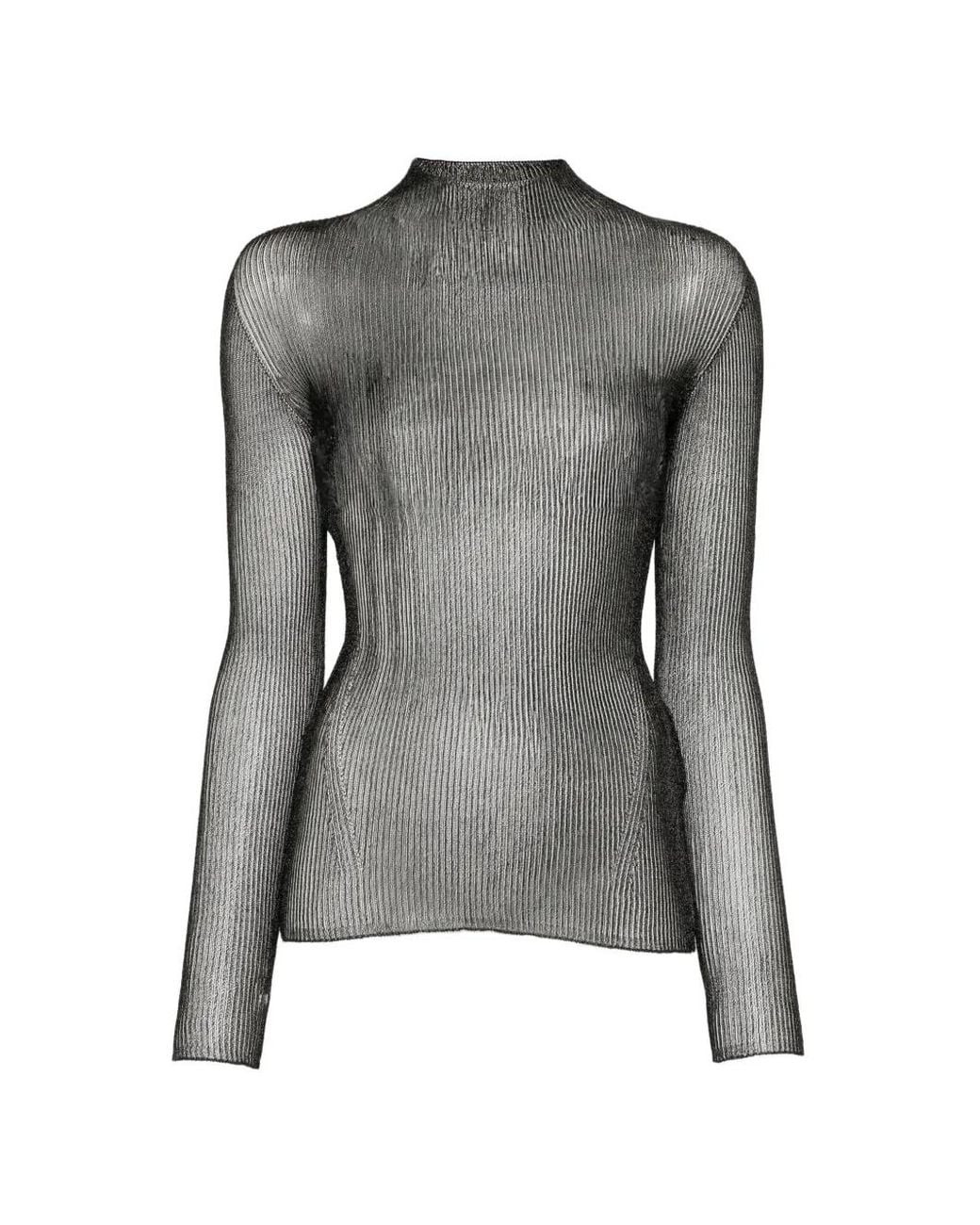 CFCL Gray High-Neck Long-Sleeve Top