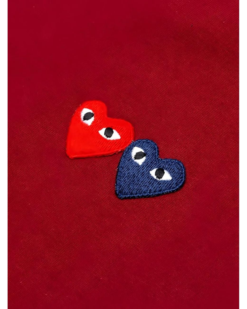 COMME DES GARÇONS PLAY Red Mens T-shirt Short Sleeve Knit Clothing for men