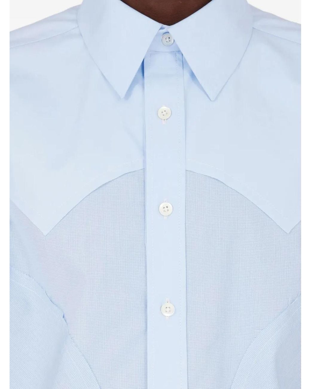 Maison Margiela Blue Shirt With Inserts for men