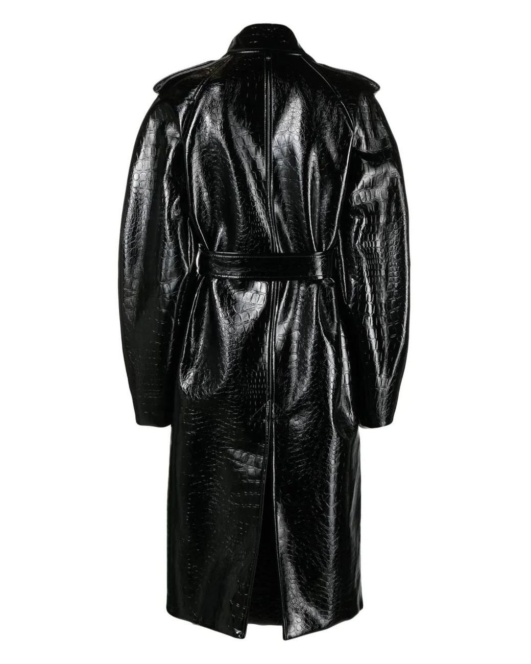 ジャケット Sportmax Black trench coat in semi-glossy nappa leather Sportmax Black trench coat in semi-glossy nappa leather