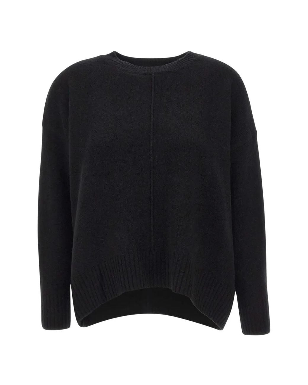 Kaos Black Dropped-Shoulder Oversized Sweater