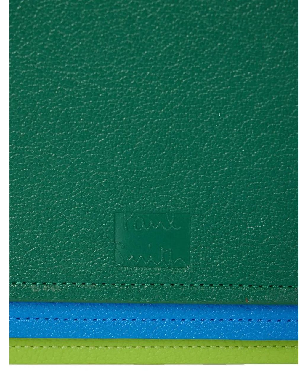 Paul Smith Green Leather Medium Concertina Zip Pouch for men