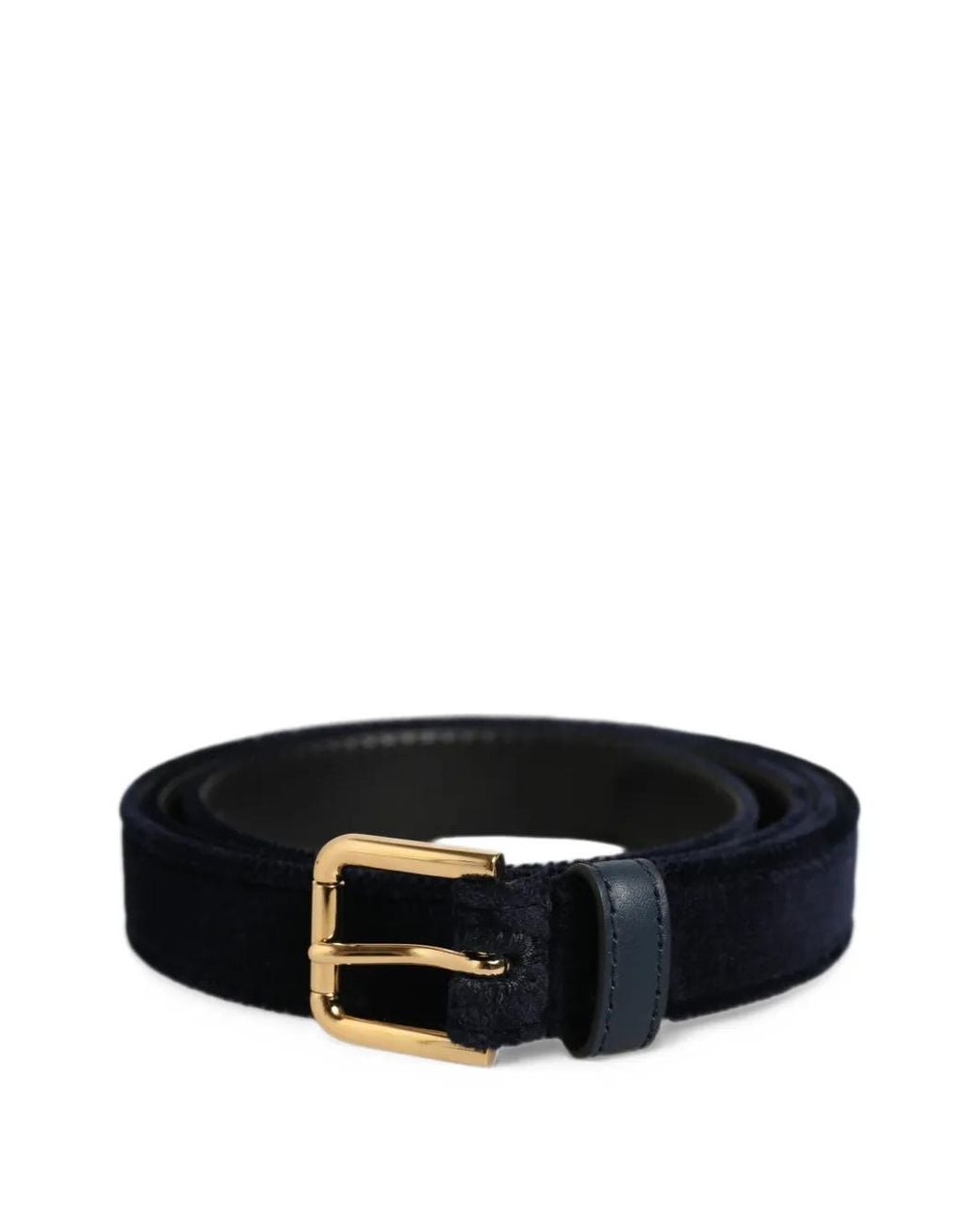 Dolce & Gabbana Black Velvet Buckle Belt