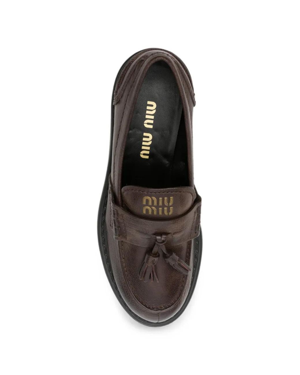 Miu Miu Black Tassel-Detail Platform Loafers