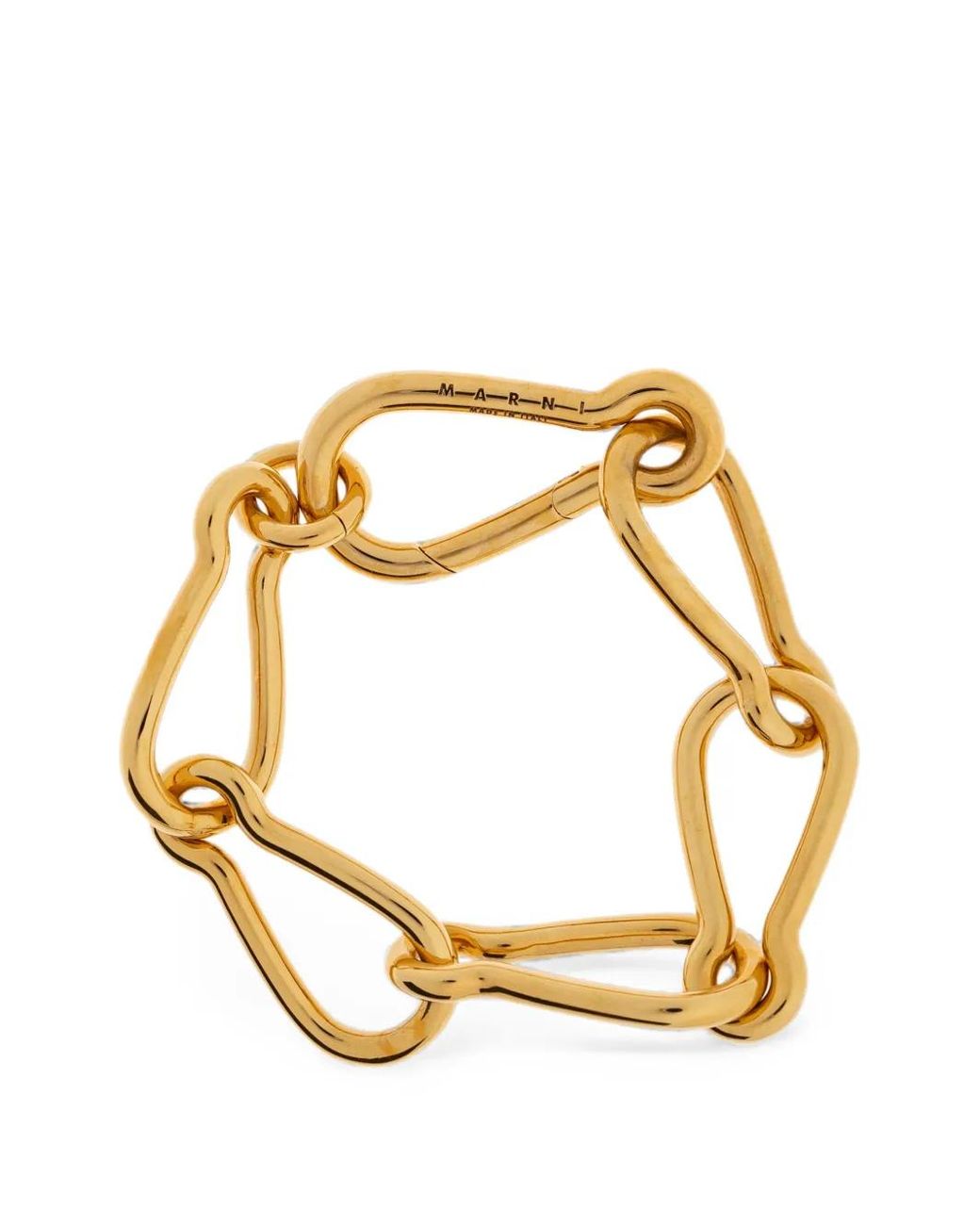 Marni Metallic Carabiner-Link Chain Bracelet