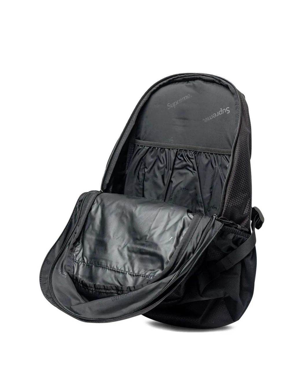 Supreme Black Logo-Patch Backpack for men