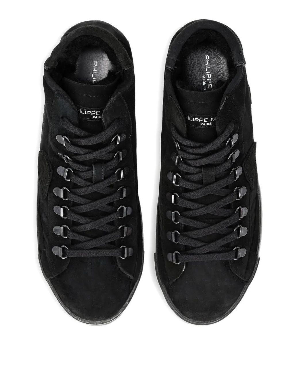 Philippe Model Black High-Top Suede Trainers for men