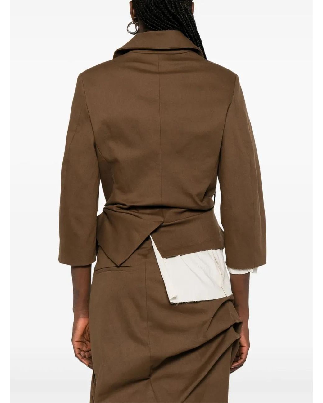 Elena Velez Brown Double-Breasted Jacket