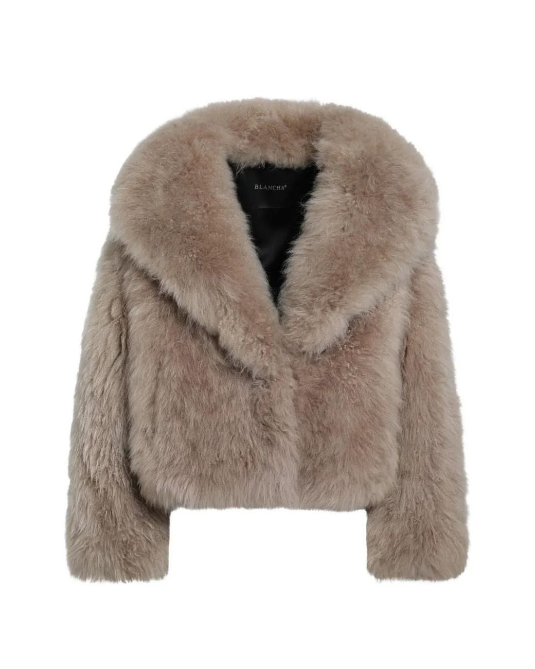 Blancha Brown Faux-Fur Collarless Jacket