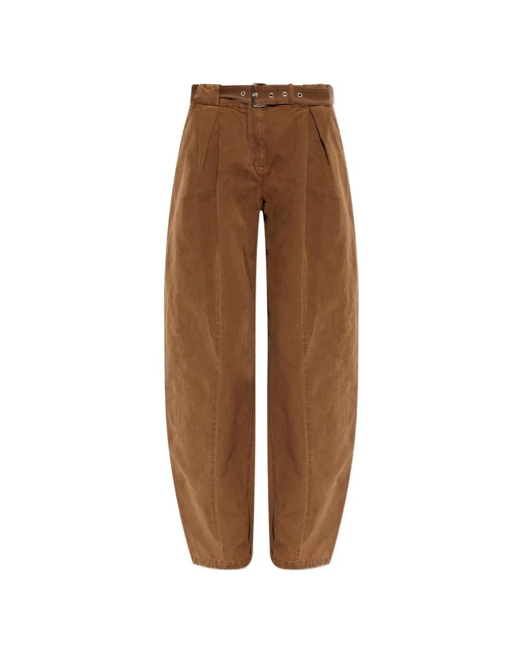 Blumarine Brown Pleated Belted Trousers