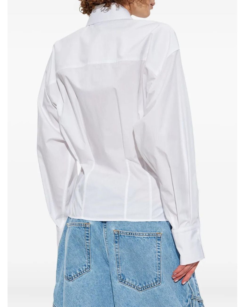 The Attico White Cotton Fitted Shirt