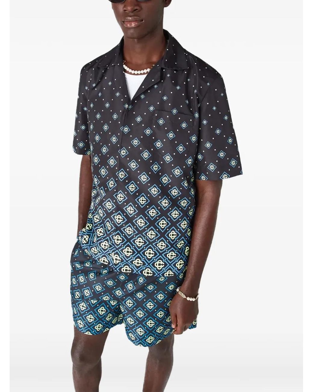 Casablanca Gray Monogram Printed Shirt for men