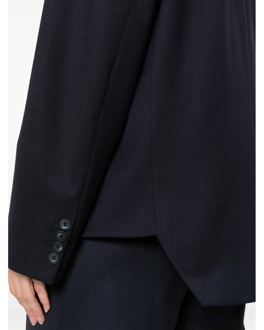 MEDEA Blue Trapezoid Double-Breasted Blazer