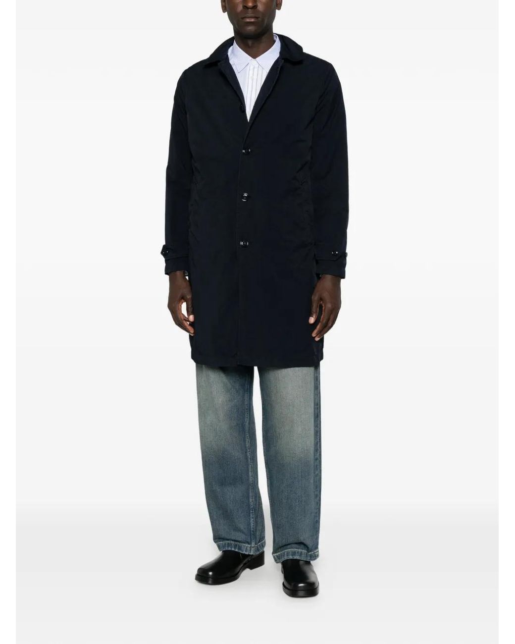Aspesi Black Vodka Button-Front Coat for men