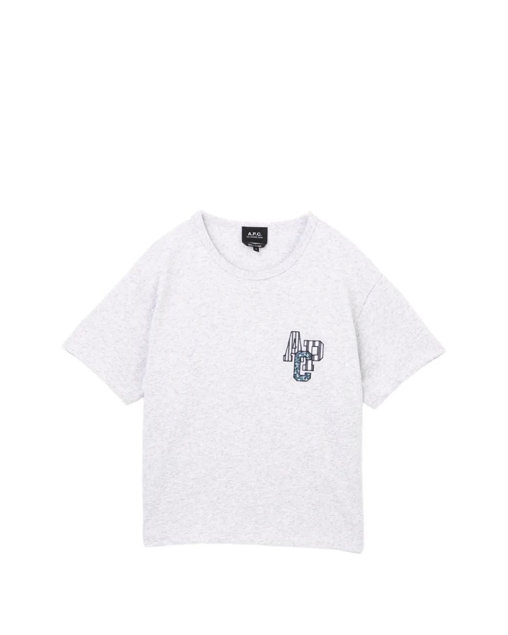 A.P.C. White Logo-Embroidered T-Shirt