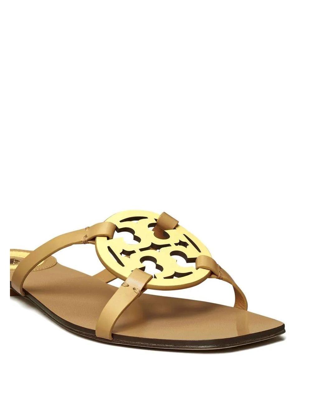 Tory Burch Natural Geo Flat Slides