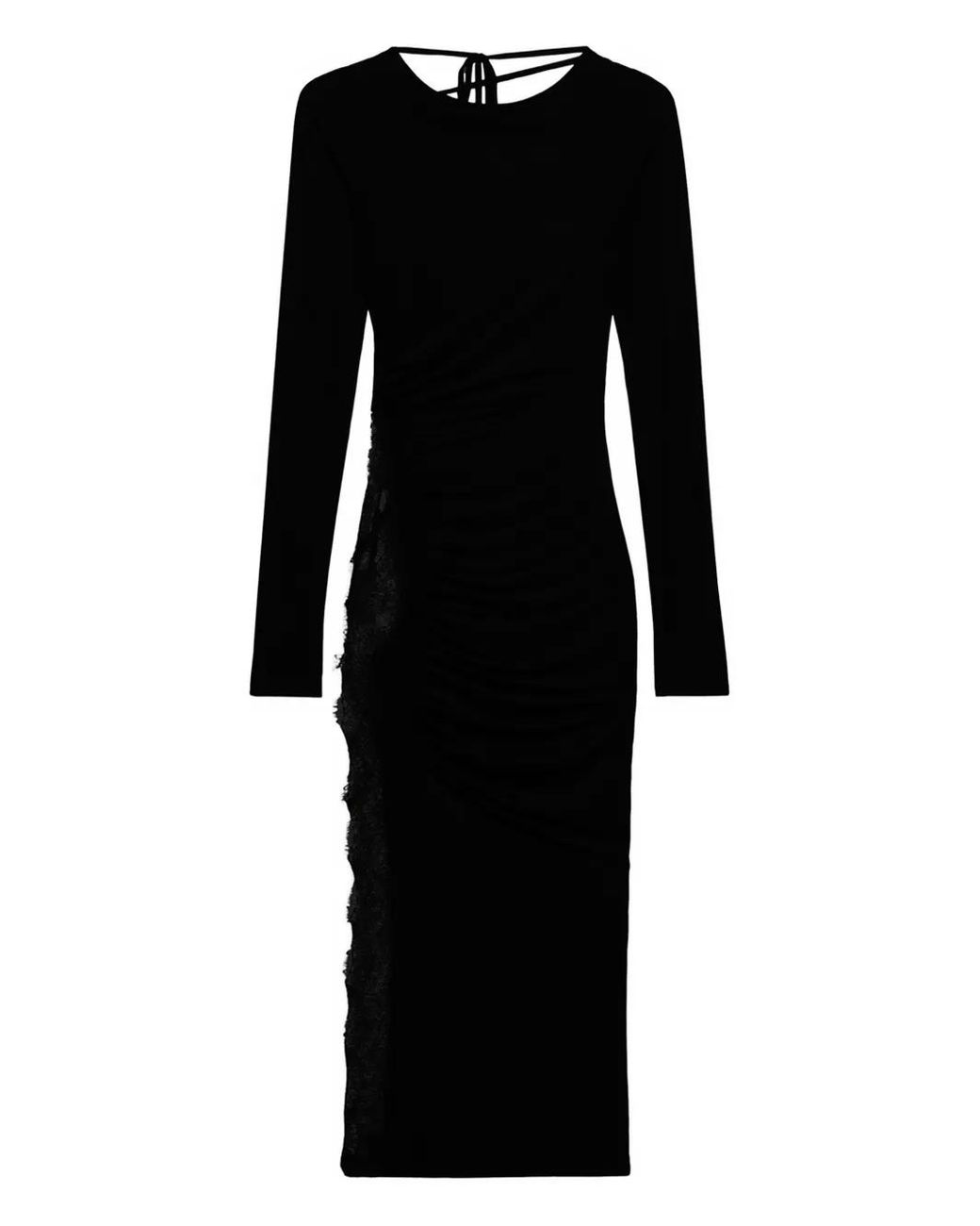 Blumarine Black Lace-insert Midi Dress