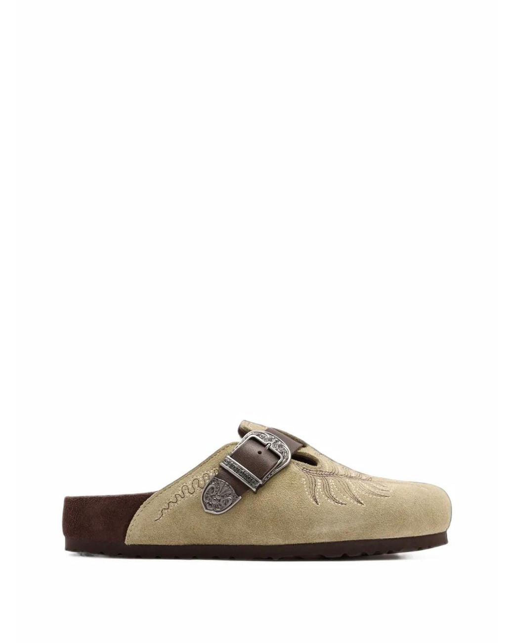 Birkenstock White X Etro Boston Embroidered Buckle-Fastening Mules for men