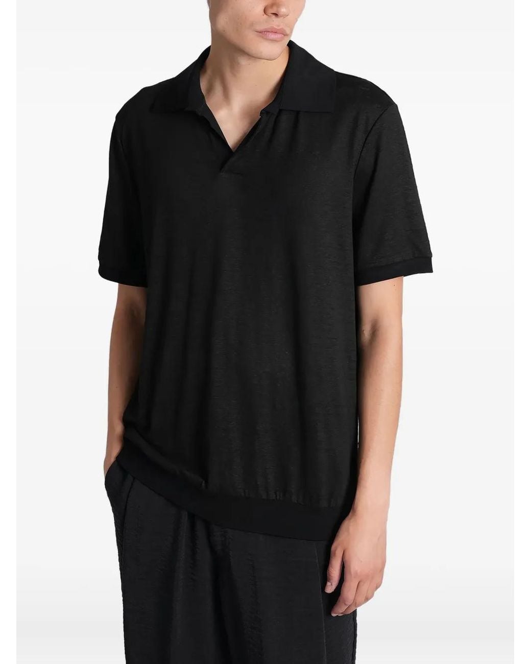 Giorgio Armani Black Short-Sleeve T-Shirt for men