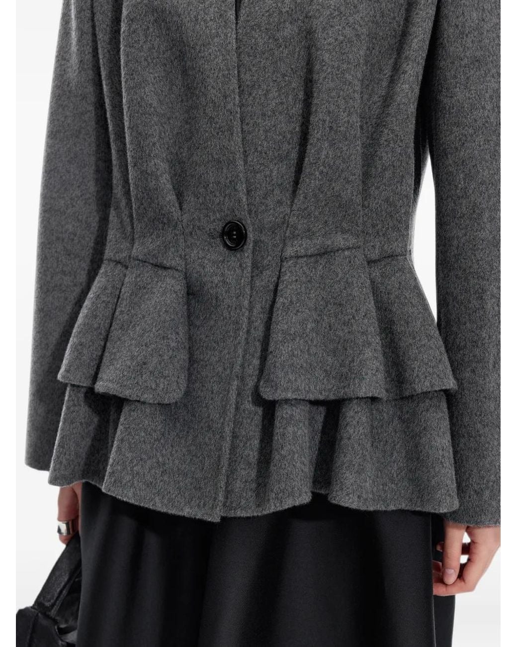 JNBY Gray Blazer En Laine À Basques Superposées