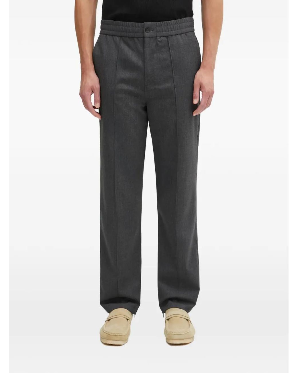 Filling Pieces Black Elasticated-Waistband Trousers for men