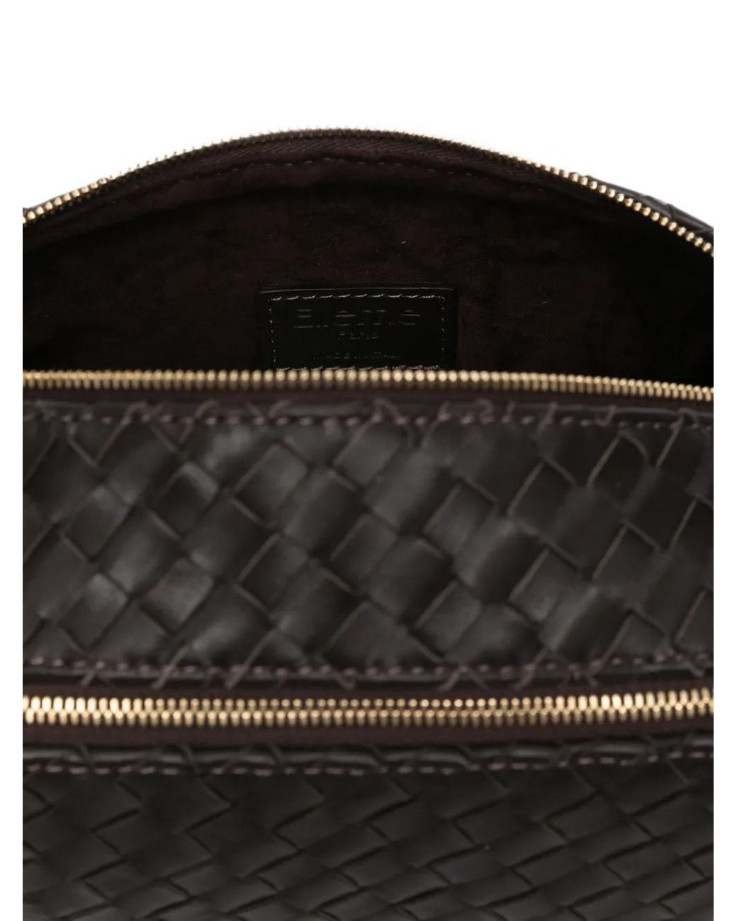 Elleme Black Trousse Woven Leather Cross Body Bag