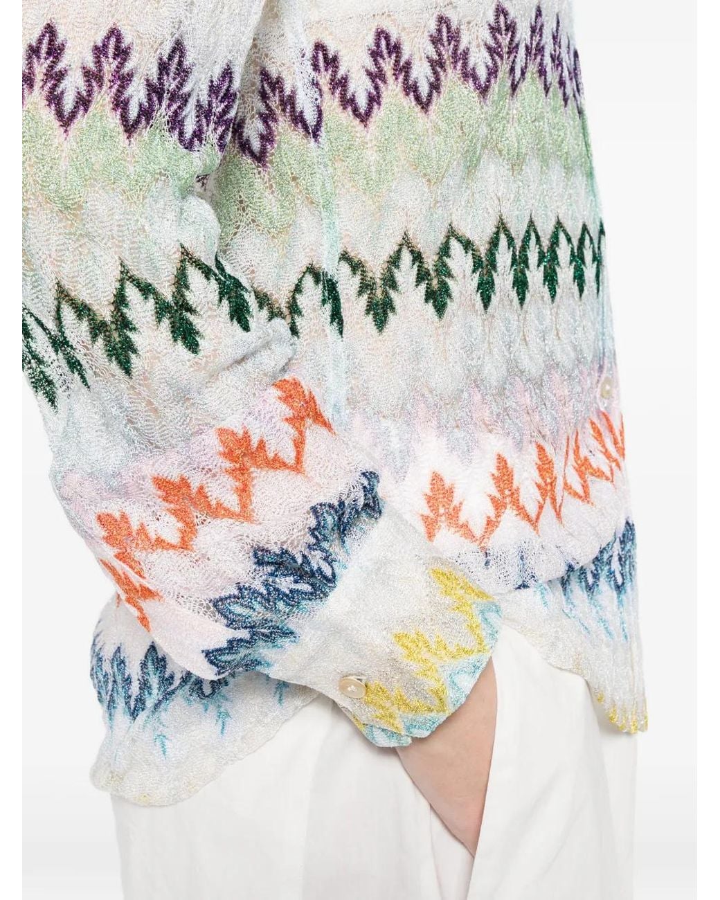 Camisa Con Motivo Missoni de color White