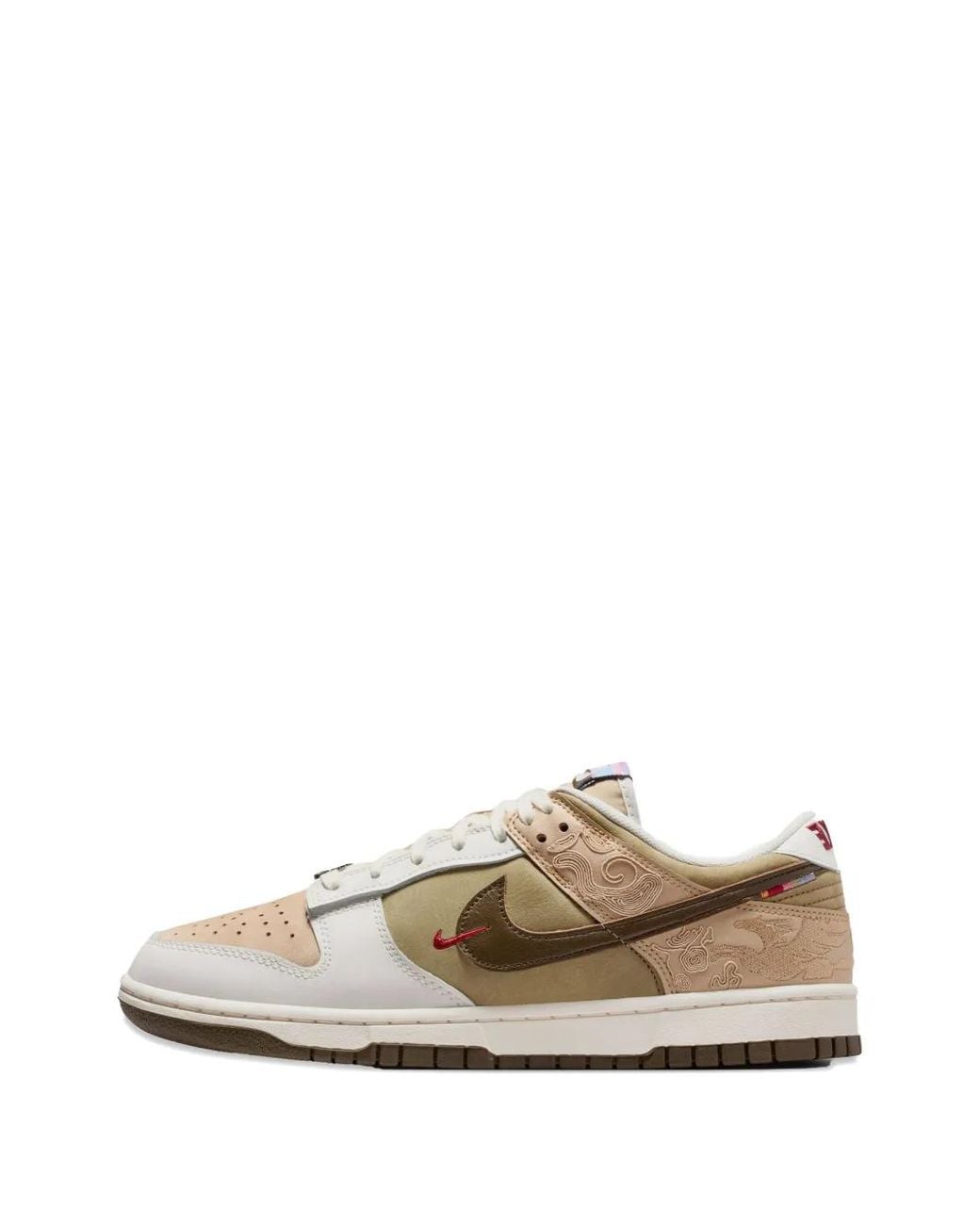 Nike White Dunk Low Se "Lny" Patterned Low Sneakers for men