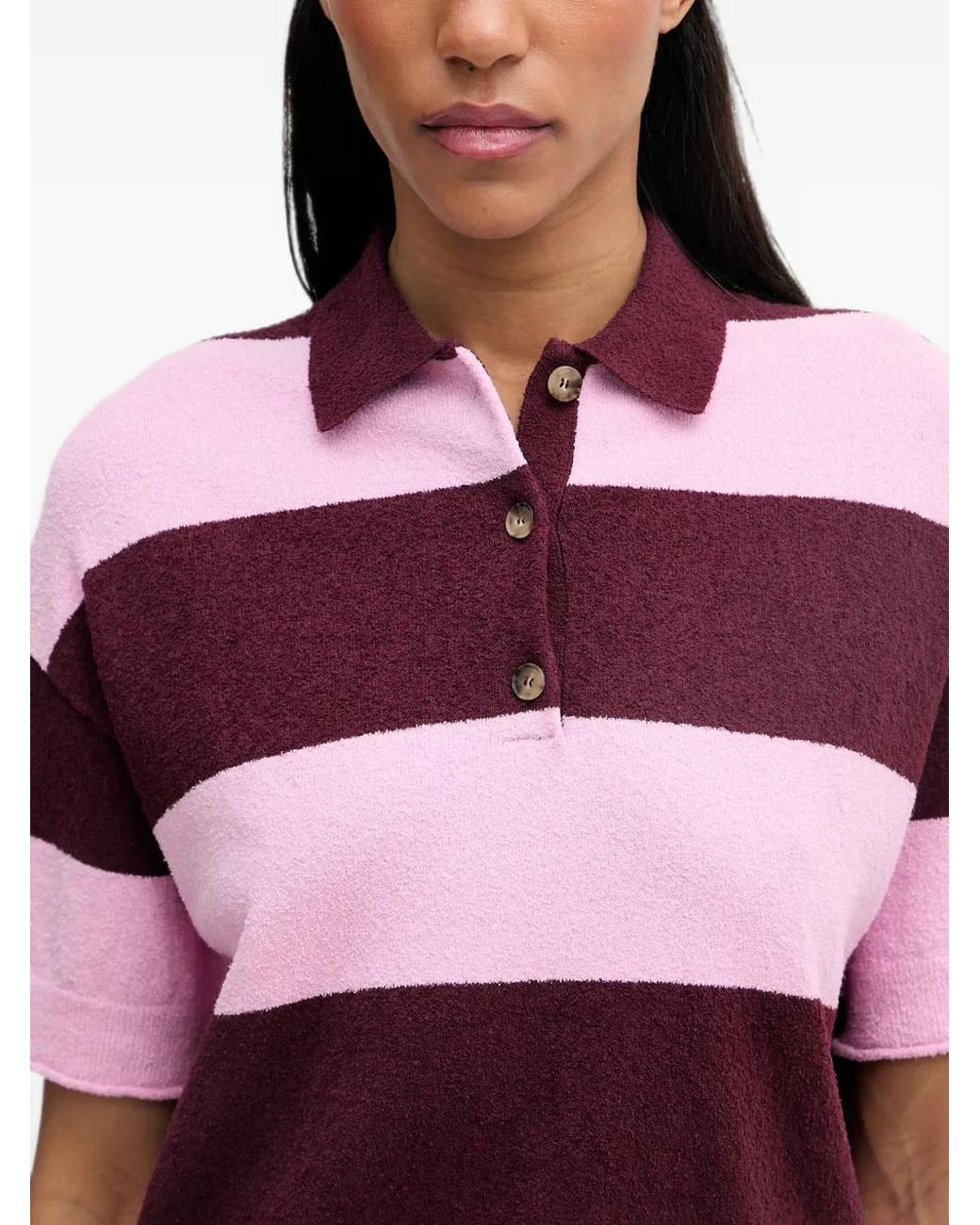 Marc O' Polo Red Striped Short-Sleeve Polo Shirt
