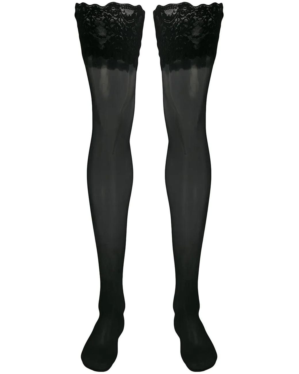 Wolford Black Satin 20 Stay-Ups