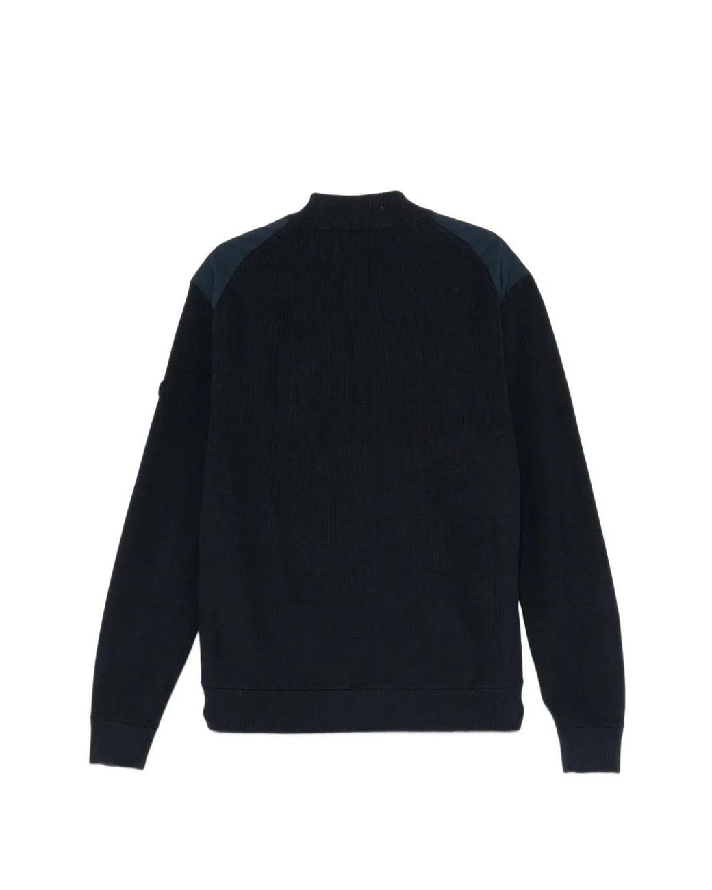 Boss Blue Zip Knitted Bomber Jacket for men