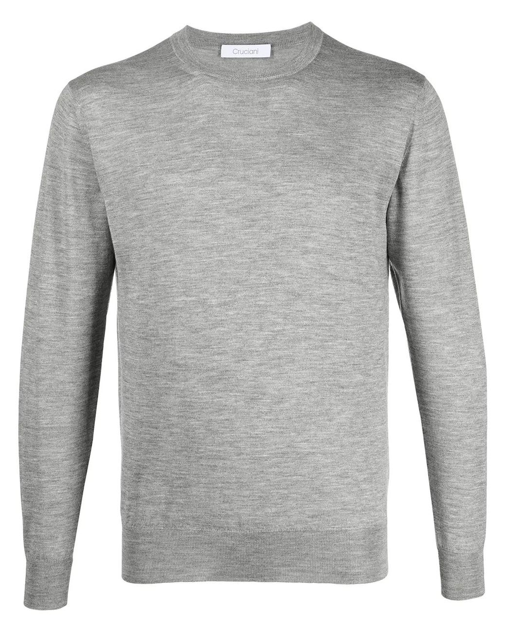 Cruciani Gray Crew Neck Knit Jumper for men