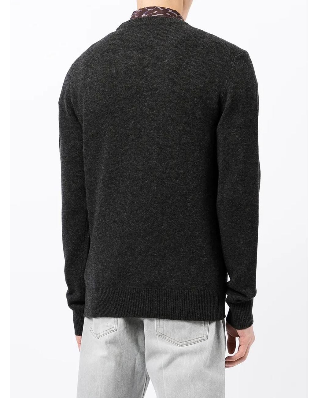 Dolce & Gabbana Black Fine-Knit Embroidered Jumper for men
