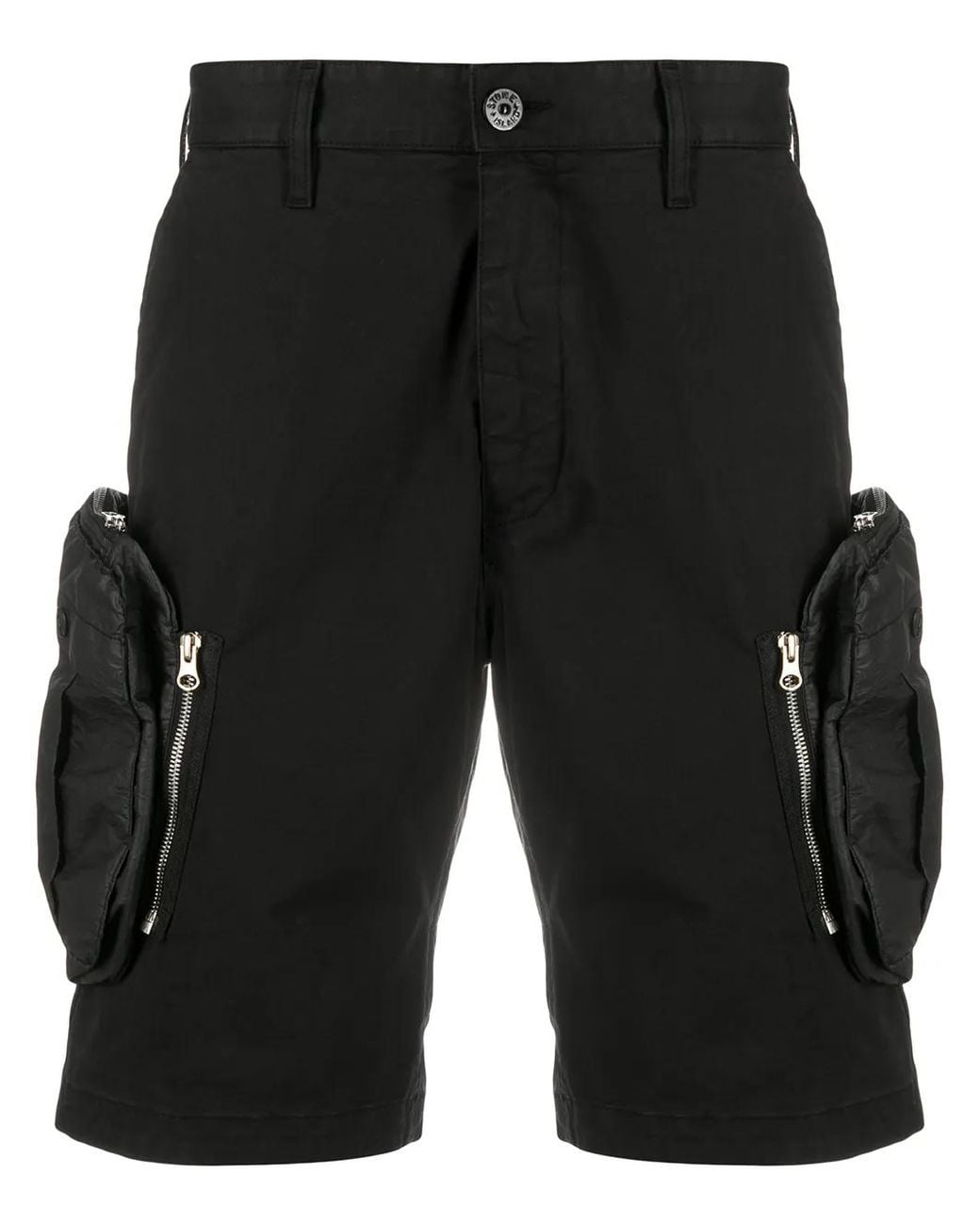 Stone Island Shadow Project Black Cargo Shorts for men