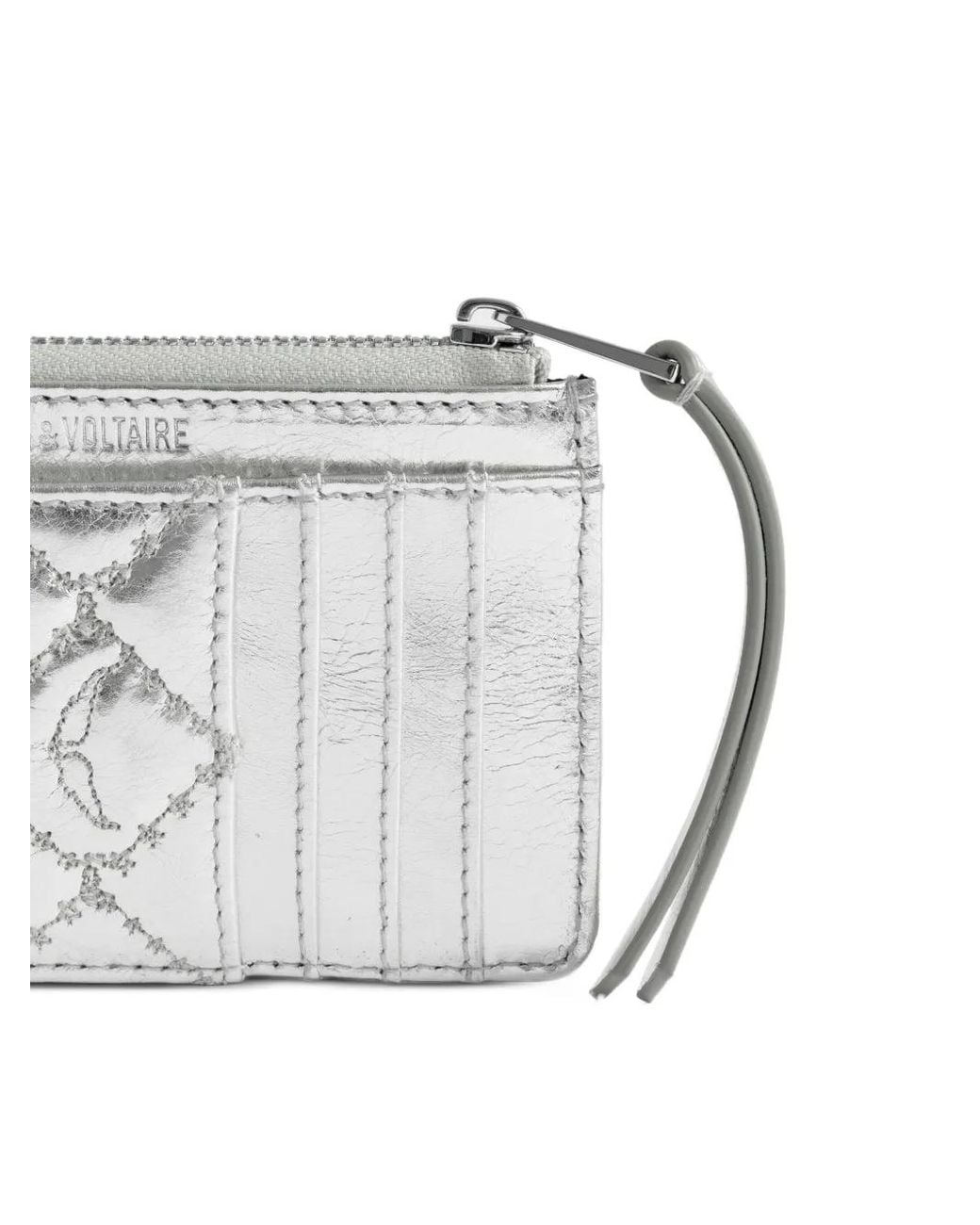 Zadig & Voltaire Gray Diamond-Pattern Wallet